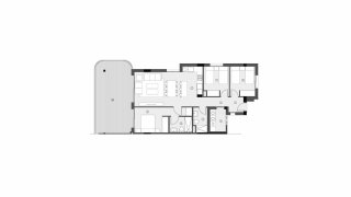 Apartment floor plan, 3 bedrooms in Sunset Village No. 6