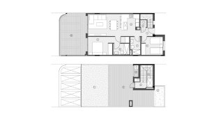 Apartment floor plan, 2 bedrooms in Sunset Village No. 3
